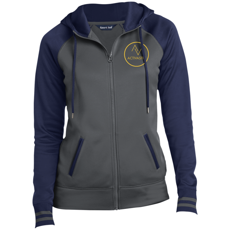 LST236 Womens' Circle Logo Sport-Wick® Full-Zip Hooded Jacket