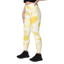 ALP004 Activastic Yellow Tie Dye Leggings with pockets