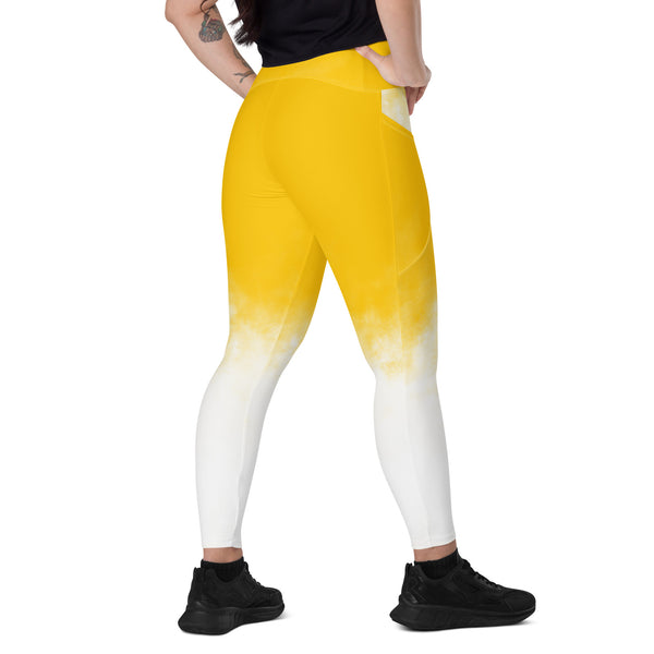 ALP003 Activastic Yellow Gradient Leggings with pockets