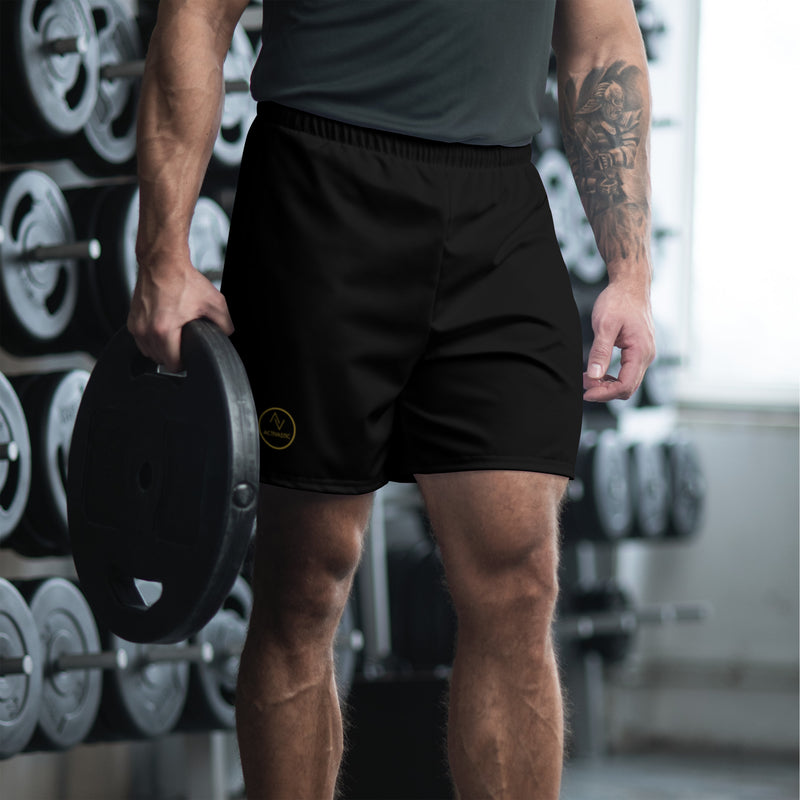 AMS003 Activastic Mens' Signature Black Recycled Athletic Shorts
