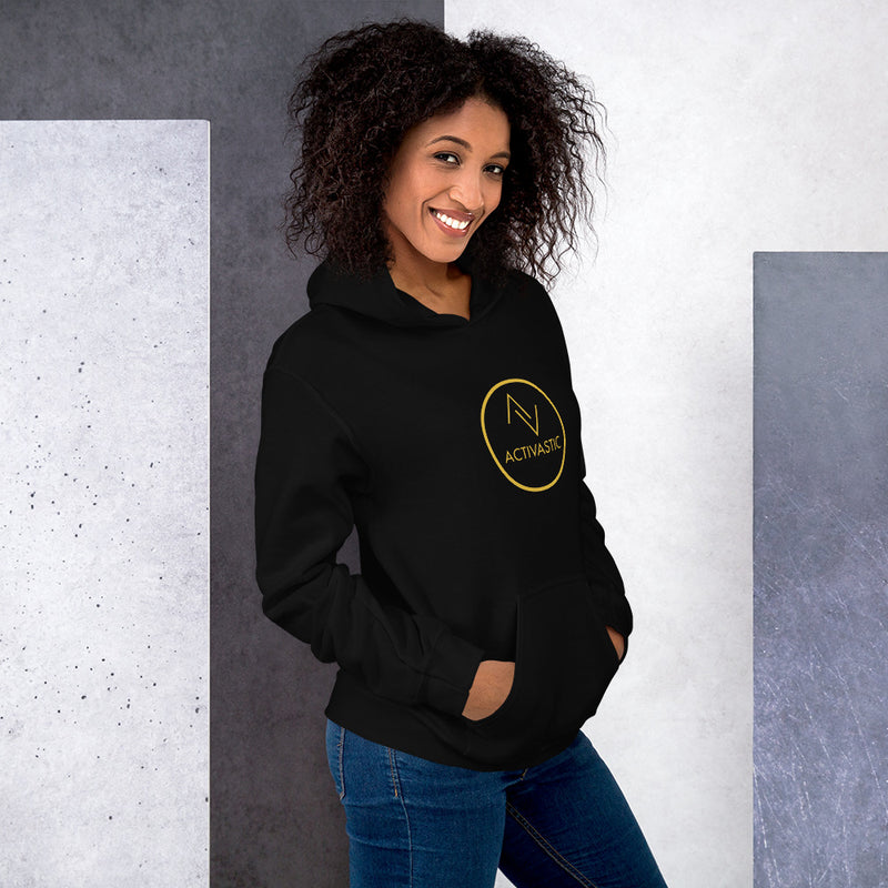 AGST001 Dames hoodie met cirkellogo en zware mix